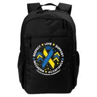 Down Syndrome Awareness Respect Love Support Inclusion Acceptance Backpack