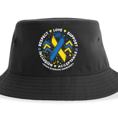 Down Syndrome Awareness Respect Love Support Inclusion Acceptance Sustainable Bucket Hat