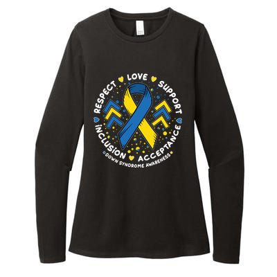 Down Syndrome Awareness Respect Love Support Inclusion Acceptance Womens CVC Long Sleeve Shirt