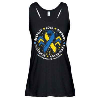 Down Syndrome Awareness Respect Love Support Inclusion Acceptance Ladies Essential Flowy Tank