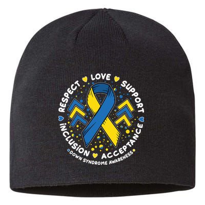 Down Syndrome Awareness Respect Love Support Inclusion Acceptance Sustainable Beanie