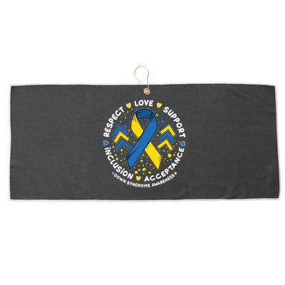 Down Syndrome Awareness Respect Love Support Inclusion Acceptance Large Microfiber Waffle Golf Towel