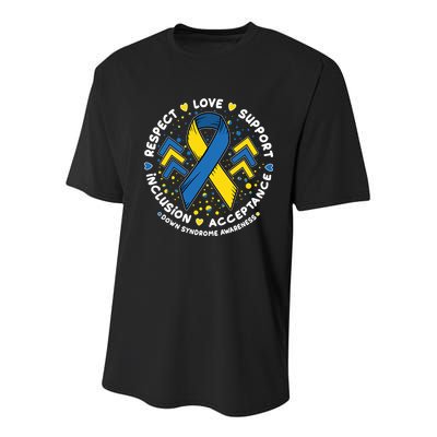 Down Syndrome Awareness Respect Love Support Inclusion Acceptance Youth Performance Sprint T-Shirt