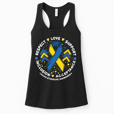 Down Syndrome Awareness Respect Love Support Inclusion Acceptance Womens Tank Top
