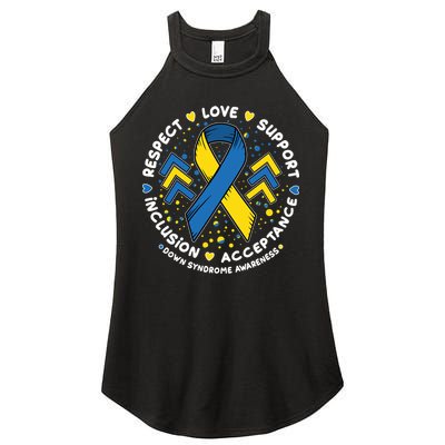 Down Syndrome Awareness Respect Love Support Inclusion Acceptance Women's Perfect Tri Rocker Tank