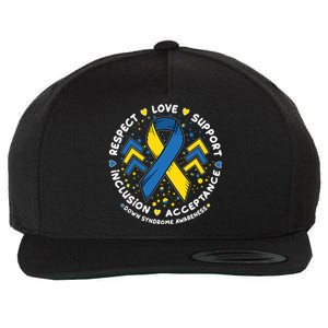 Down Syndrome Awareness Respect Love Support Inclusion Acceptance Wool Snapback Cap