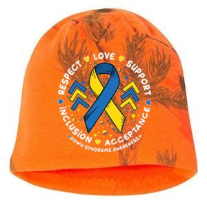 Down Syndrome Awareness Respect Love Support Inclusion Acceptance Kati - Camo Knit Beanie