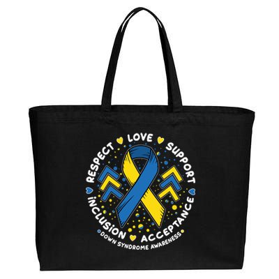 Down Syndrome Awareness Respect Love Support Inclusion Acceptance Cotton Canvas Jumbo Tote