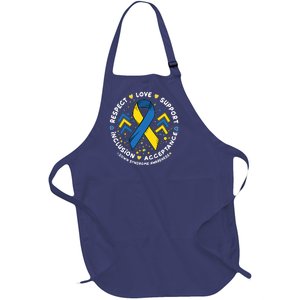 Down Syndrome Awareness Respect Love Support Inclusion Acceptance Full-Length Apron With Pockets