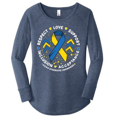 Down Syndrome Awareness Respect Love Support Inclusion Acceptance Women's Perfect Tri Tunic Long Sleeve Shirt