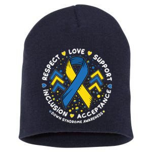 Down Syndrome Awareness Respect Love Support Inclusion Acceptance Short Acrylic Beanie