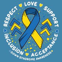 Down Syndrome Awareness Respect Love Support Inclusion Acceptance V-Neck T-Shirt