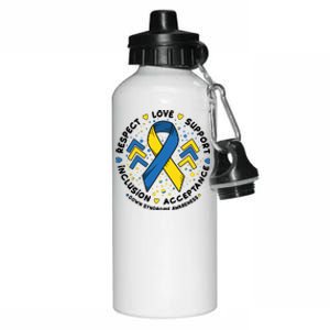 Down Syndrome Awareness Respect Love Support Inclusion Acceptance Aluminum Water Bottle