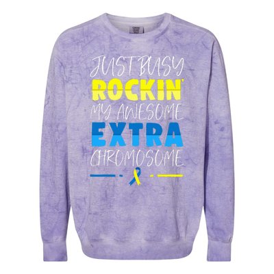 Down Syndrome Awareness Day For Down Syndrome Colorblast Crewneck Sweatshirt