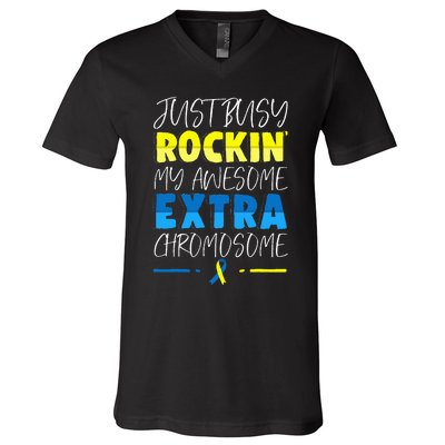 Down Syndrome Awareness Day For Down Syndrome V-Neck T-Shirt