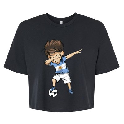 Dabbing Soccer Argentina Jersey Shirt - Argentinian Football Bella+Canvas Jersey Crop Tee