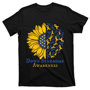 Down Syndrome Awareness Ribbon Sunflower T-Shirt