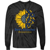 Down Syndrome Awareness Ribbon Sunflower Tie-Dye Long Sleeve Shirt