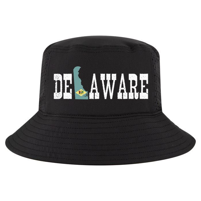 Delaware State And Delaware Flag With Pride For Delaware Cool Comfort Performance Bucket Hat