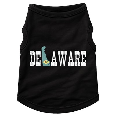 Delaware State And Delaware Flag With Pride For Delaware Doggie Tank