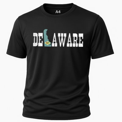 Delaware State And Delaware Flag With Pride For Delaware Performance Shirt
