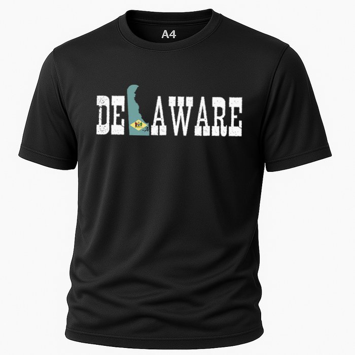 Delaware State And Delaware Flag With Pride For Delaware Performance Shirt