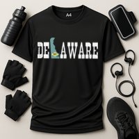 Delaware State And Delaware Flag With Pride For Delaware Performance Shirt
