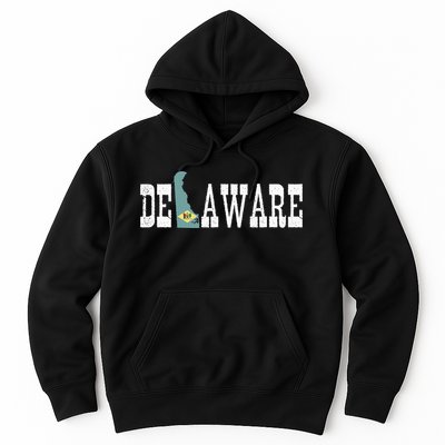 Delaware State And Delaware Flag With Pride For Delaware Hoodie