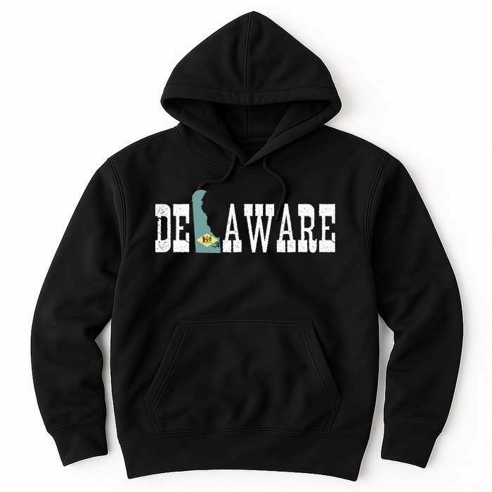 Delaware State And Delaware Flag With Pride For Delaware Hoodie