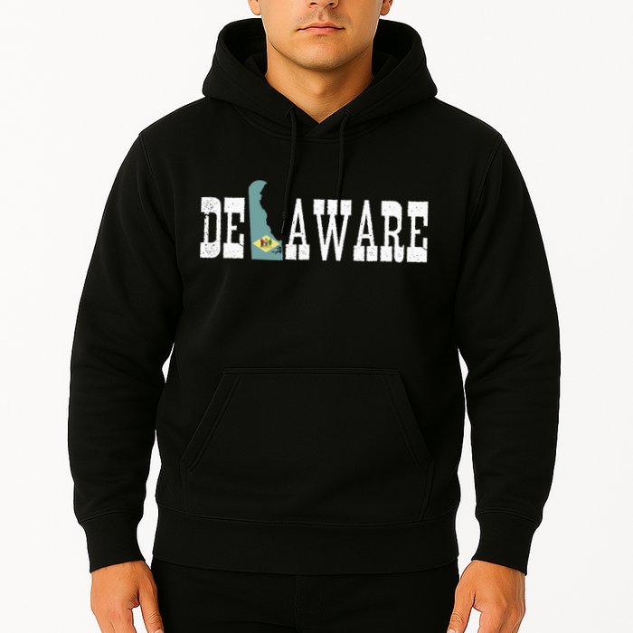 Delaware State And Delaware Flag With Pride For Delaware Hoodie