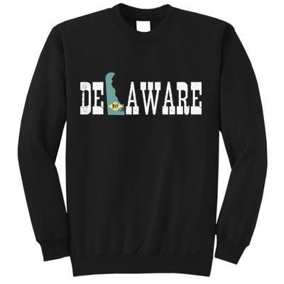 Delaware State And Delaware Flag With Pride For Delaware Sweatshirt