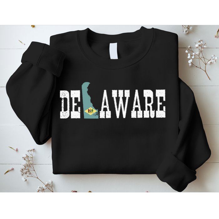 Delaware State And Delaware Flag With Pride For Delaware Sweatshirt