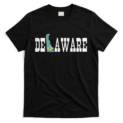 Delaware State And Delaware Flag With Pride For Delaware T-Shirt