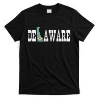 Delaware State And Delaware Flag With Pride For Delaware T-Shirt