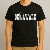 Delaware State And Delaware Flag With Pride For Delaware T-Shirt