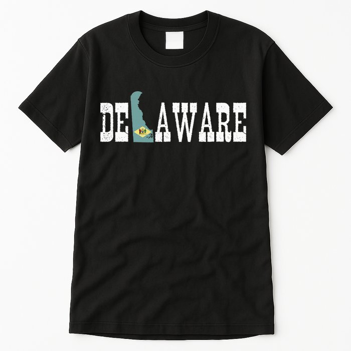 Delaware State And Delaware Flag With Pride For Delaware Tall T-Shirt