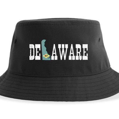 Delaware State And Delaware Flag With Pride For Delaware Sustainable Bucket Hat