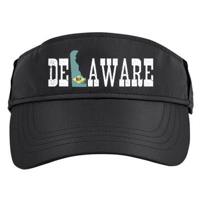 Delaware State And Delaware Flag With Pride For Delaware Adult Drive Performance Visor