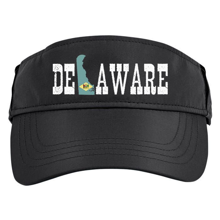 Delaware State And Delaware Flag With Pride For Delaware Adult Drive Performance Visor