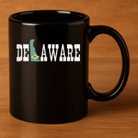 Delaware State And Delaware Flag With Pride For Delaware 11oz C Handle Ceramic Mug