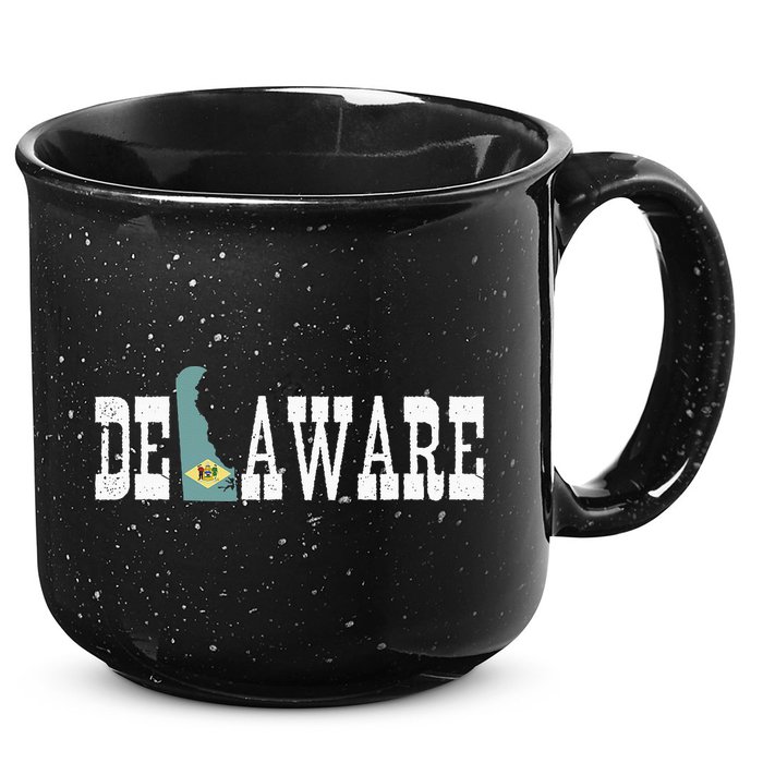 Delaware State And Delaware Flag With Pride For Delaware 15oz Campfire Ceramic Mug