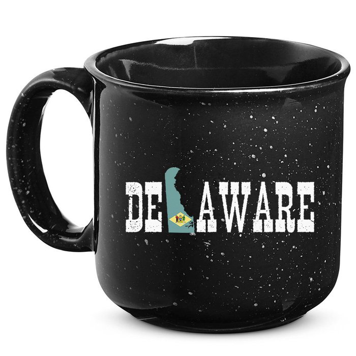 Delaware State And Delaware Flag With Pride For Delaware 15oz Campfire Ceramic Mug