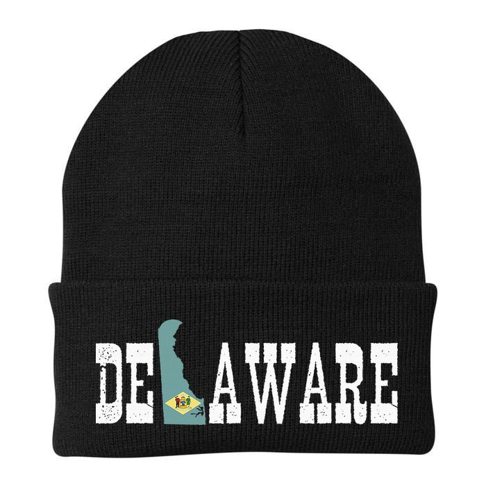 Delaware State And Delaware Flag With Pride For Delaware Beanie