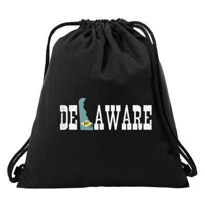 Delaware State And Delaware Flag With Pride For Delaware Drawstring Bag