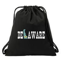 Delaware State And Delaware Flag With Pride For Delaware Drawstring Bag