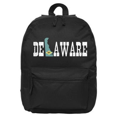 Delaware State And Delaware Flag With Pride For Delaware 16 in Basic Backpack