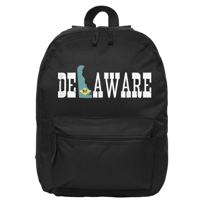 Delaware State And Delaware Flag With Pride For Delaware 16 in Basic Backpack