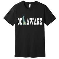 Delaware State And Delaware Flag With Pride For Delaware Premium T-Shirt