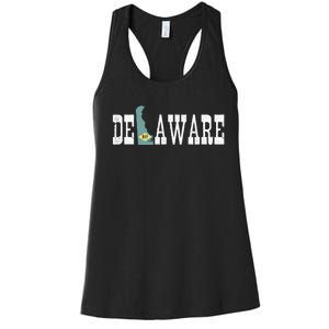 Delaware State And Delaware Flag With Pride For Delaware Women's Racerback Tank