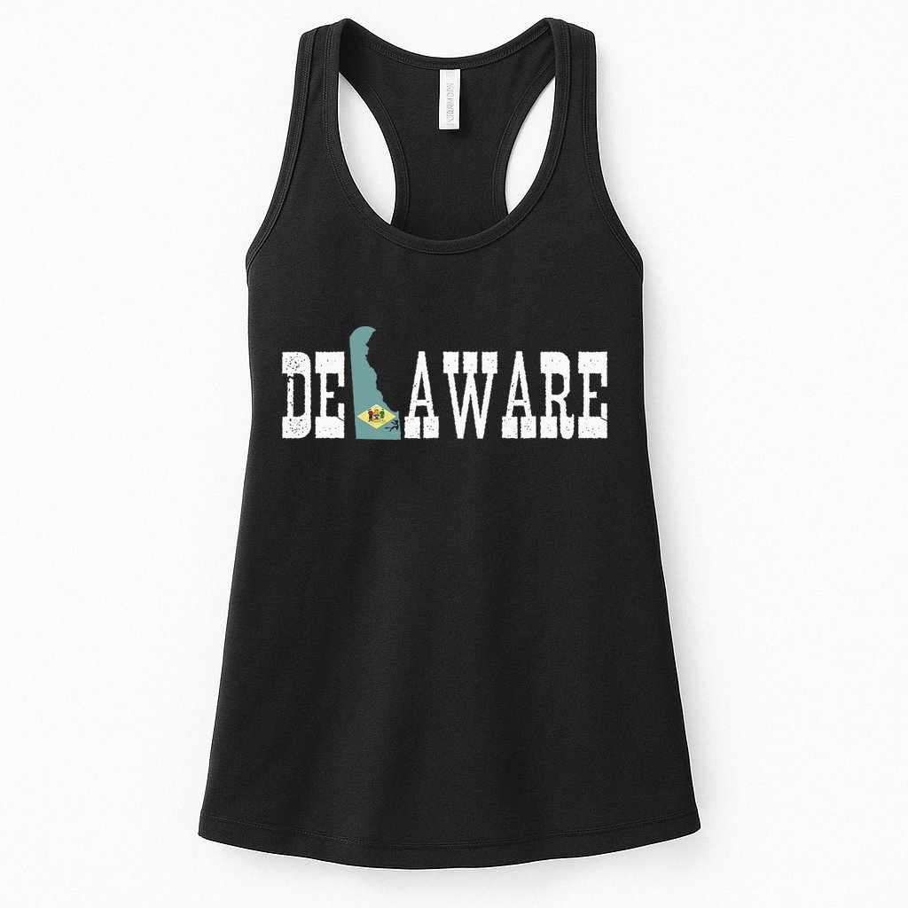Delaware State And Delaware Flag With Pride For Delaware Womens Tank Top